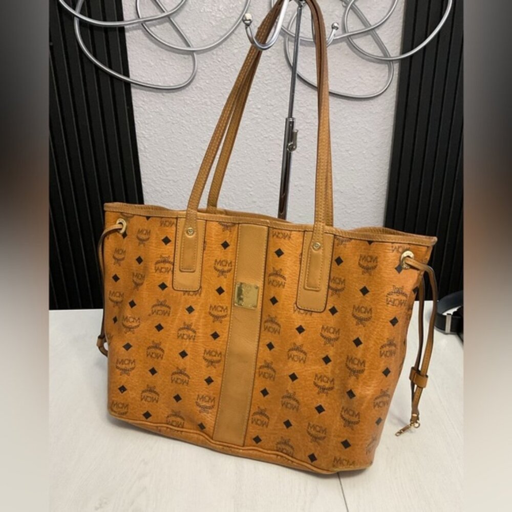 MCM Cognac Visetos Tote Bag